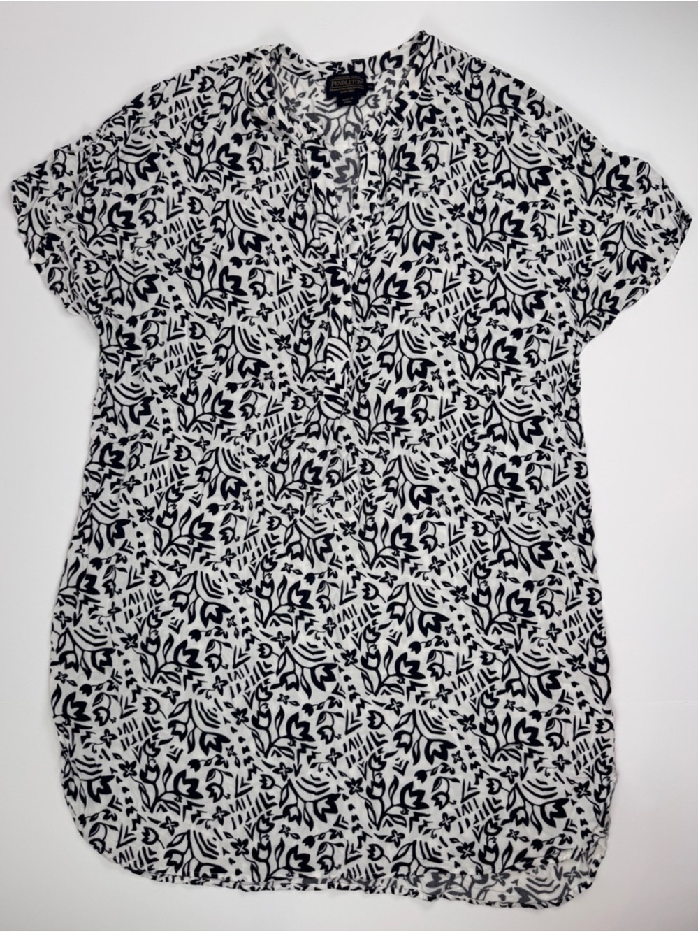 Pendleton Black & White Printed Short Sleeve Shirt Dress